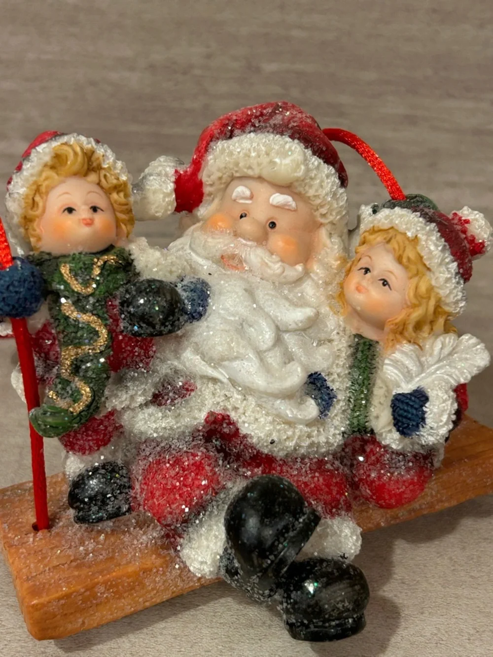 Vintage Santa on a Swing Christmas Decoration